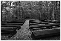 Headquarters Campground amphitheater. Mammoth Cave National Park ( black and white)