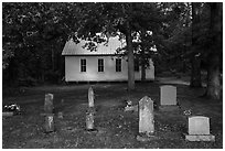 Mammoth Cave Baptist Church and cemetery. Mammoth Cave National Park ( black and white)