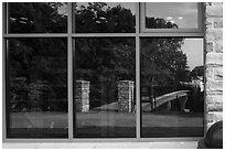 Window Reflexion Visitor Center. Mammoth Cave National Park ( black and white)