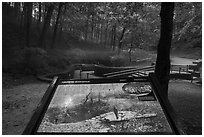 Historic entrance interpretive sign. Mammoth Cave National Park ( black and white)