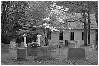 Mammoth Cave church and cemetery. Mammoth Cave National Park, Kentucky, USA. (black and white)