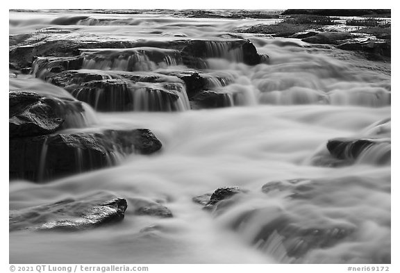 Cascades near Sandstone Falls. New River Gorge National Park and Preserve (black and white)