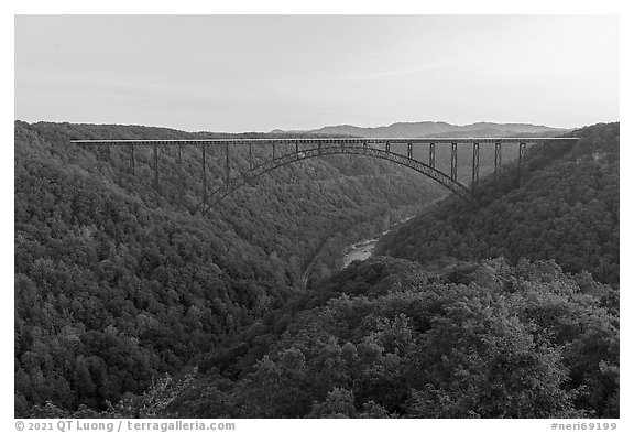 New River Gorge and Bridge at dawn. New River Gorge National Park and Preserve, West Virginia, USA.