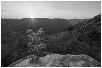 Sunrise from Long Point. New River Gorge National Park and Preserve ( black and white)