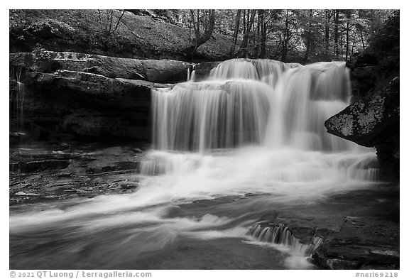 Dunloop Falls. New River Gorge National Park and Preserve (black and white)