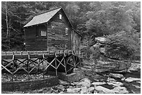 Glade Creek Grist Mill, Babcock State Park within boundaries. New River Gorge National Park and Preserve ( black and white)