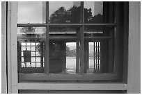 Window reflexion, Dickey Ridge Visitor Center. Shenandoah National Park ( black and white)