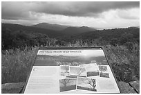 Many moods interpretive sign. Shenandoah National Park ( black and white)