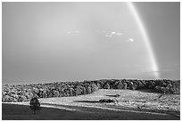 Rainbow at sunset, Big Meadows. Shenandoah National Park ( black and white)