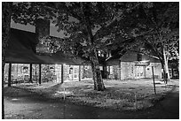 Big Meadows Lodge at night. Shenandoah National Park ( black and white)