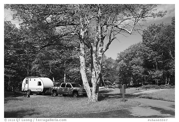 Big Meadows Campground. Shenandoah National Park (black and white)