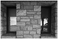 Window reflexion, Big Meadows Visitor Center. Shenandoah National Park ( black and white)