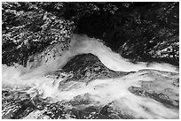 Robinson River whitewater in Whiteoak Canyon. Shenandoah National Park ( black and white)