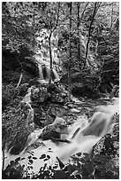 Waterfalls and stream, Whiteoak Canyon. Shenandoah National Park ( black and white)