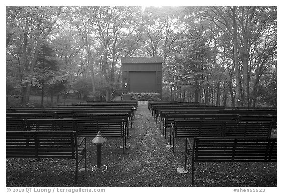 Amphitheater, Big Meadows Campground. Shenandoah National Park (black and white)