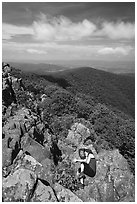 Nap on Hawksbill Mountain. Shenandoah National Park ( black and white)