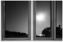 Kabetogama Lake window reflexion, Kabetogama visitor center. Voyageurs National Park ( black and white)