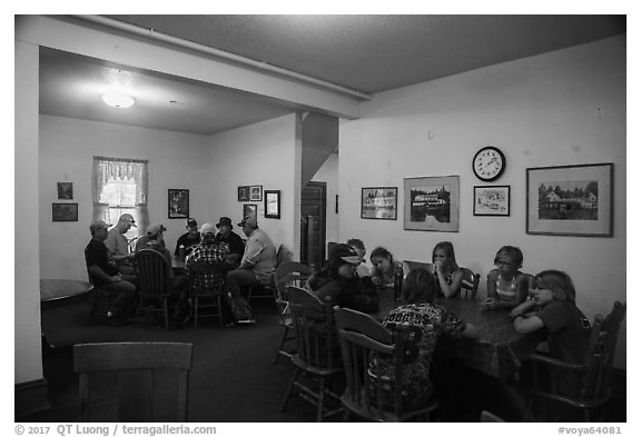 Dining room, Kettle Falls Hotel. Voyageurs National Park (black and white)