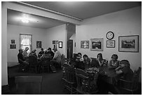 Dining room, Kettle Falls Hotel. Voyageurs National Park ( black and white)