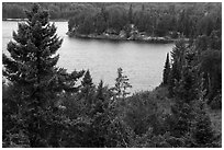 Peary Lake from overlook. Voyageurs National Park ( black and white)