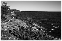 Granite slabs, Rainy Lake. Voyageurs National Park ( black and white)