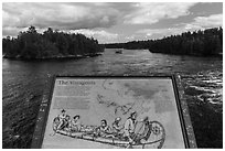 Voyageurs interpretive sign. Voyageurs National Park ( black and white)