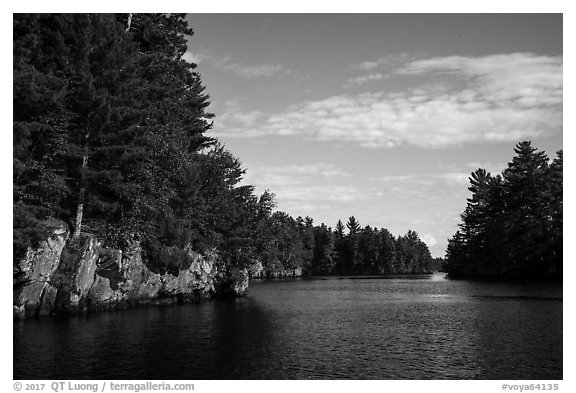 Namakan Narrows. Voyageurs National Park (black and white)