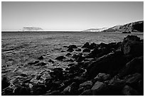 Prince Island and Cuyler Harbor, sunset, San Miguel Island. Channel Islands National Park ( black and white)