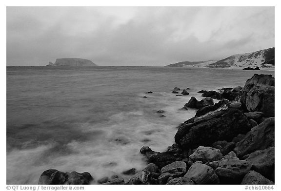 Prince Island and Cuyler Harbor, dusk, San Miguel Island. Channel Islands National Park, California, USA.