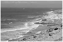 Coastline near Point Bennett , San Miguel Island. Channel Islands National Park, California, USA. (black and white)