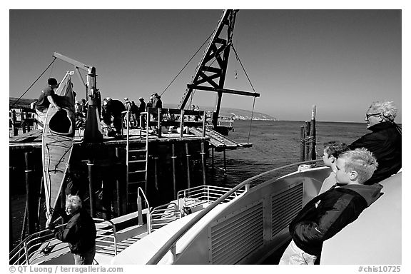 Loading  Island Packers boat, Santa Rosa Island. Channel Islands National Park, California, USA.