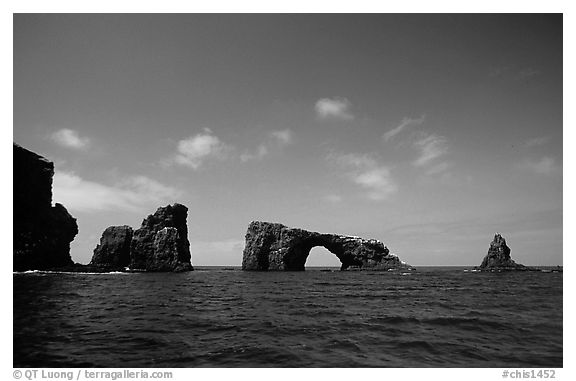 Arch Rock, East Anacapa. Channel Islands National Park (black and white)