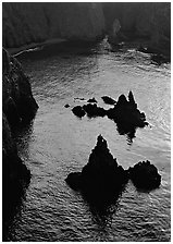 Rocks and ocean, Cathedral Cove, Anacapa, late afternoon. Channel Islands National Park ( black and white)