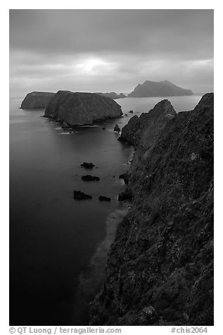 View from Inspiration Point, dusk. Channel Islands National Park, California, USA.