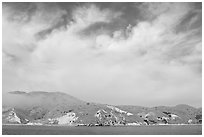 South shore of Santa Cruz Island. Channel Islands National Park, California, USA. (black and white)