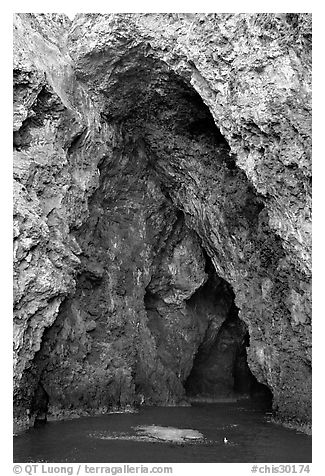 Painted Cave,  largest sea cave in the world, Santa Cruz Island. Channel Islands National Park, California, USA.