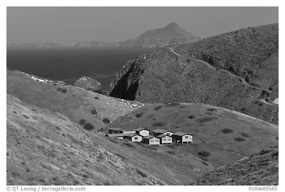 Ranger residences, Santa Cruz Island. Channel Islands National Park, California, USA.