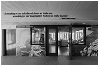 Entrance of visitor Center, Ventura. Channel Islands National Park ( black and white)