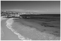 Bechers Bay with turquoise waters, Santa Rosa Island. Channel Islands National Park ( black and white)