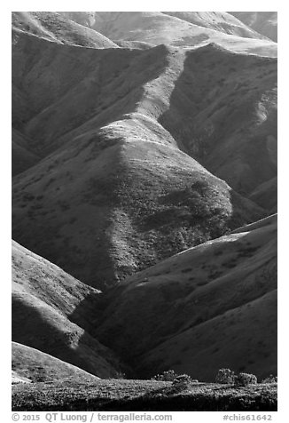 Ridges of central range, Santa Rosa Island. Channel Islands National Park (black and white)