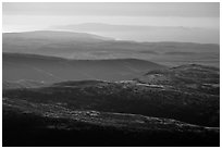 View westward with San Miguel Island, Santa Rosa Island. Channel Islands National Park ( black and white)