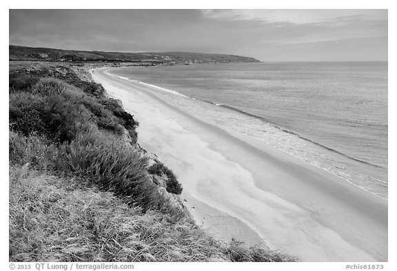 Water Canyon Beach and Bechers Bay, Santa Rosa Island. Channel Islands National Park (black and white)