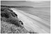 Water Canyon Beach and Bechers Bay, Santa Rosa Island. Channel Islands National Park ( black and white)