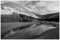 Stream at the mouth of Lobo Canyon, Santa Rosa Island. Channel Islands National Park ( black and white)