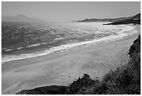 Water Canyon Beach, Santa Cruz Island, and Skunk Point, Santa Rosa Island. Channel Islands National Park ( black and white)