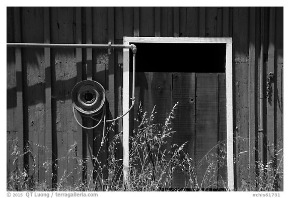 Barn door detail, Santa Rosa Island. Channel Islands National Park (black and white)