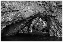 Elephant Belley Sea Cave, Santa Cruz Island. Channel Islands National Park ( black and white)