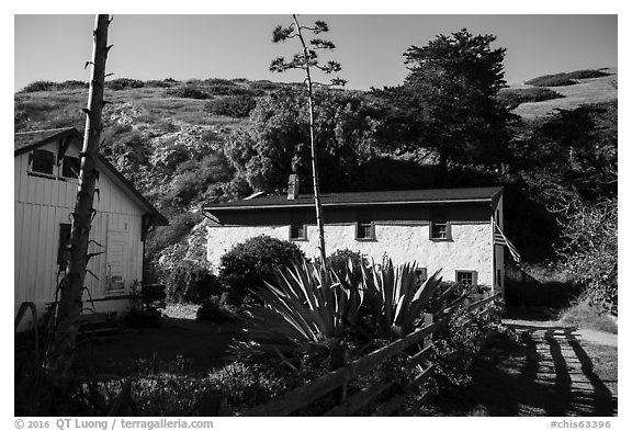 Visitor center, Santa Cruz Island. Channel Islands National Park (black and white)