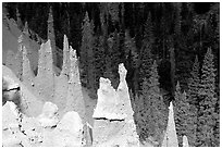 The Pinnacles. Crater Lake National Park, Oregon, USA. (black and white)