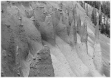 Fossilized volcanic steam vents. Crater Lake National Park ( black and white)